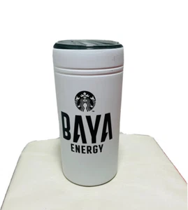 NEW Starbucks Baya Energy Drink MetalIce White & Black Stainless Steel Tumbler - Picture 1 of 7