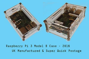 Screw Case CLEAR RASPBERRY PI 3 B, B+ (2016) Enclosure Box- RPI 3B- Fast Post UK - Picture 1 of 1