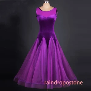 NEW Latin Ballroom Dance Dress Modern Salsa Waltz Standard Long Dress#F230 - Picture 1 of 10
