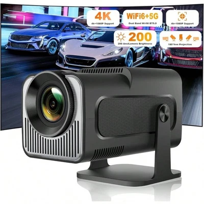 4K Portable Mini Projector 1080P WiFi 5G Bluetooth Smart Home Video Projector - Image 1 of 4