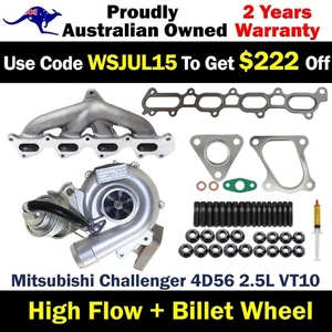 Billet Turbo+Genuine Manifold,Gasket&Stud Kit For Mitsubishi Challenger 2.5L - Picture 1 of 12