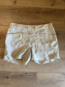 Royal Robbins Womens Ivory Short Outdoor Hiking Shorts w/ Drawstring Size Large - Picture 1 of 3