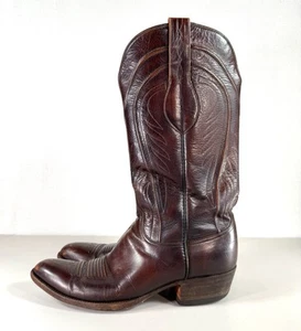 Lucchese San Antonio 2083 Brown Leather Western Cowboy Boots Men’s 9 B USA - Picture 1 of 24