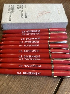 Lot of 10 U.S. GOVERNMENT Mechanical Wax Pencils RED. New - Picture 1 of 6