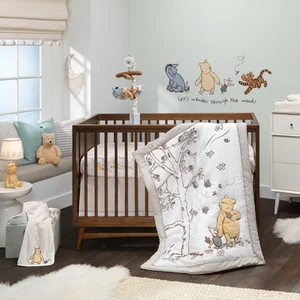 Lambs & Ivy Disney Baby Storytime Pooh 3-Piece Nursery Crib Bedding Set - Picture 1 of 9