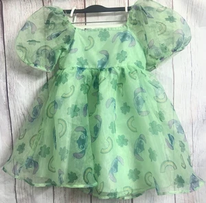 Disney STITCH Organza Girls Size L (10/12) Tulle Dress Puff Sleeve - Picture 1 of 9