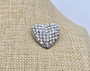 Gold tone Heart with Crystals Brooch - Picture 1 of 4