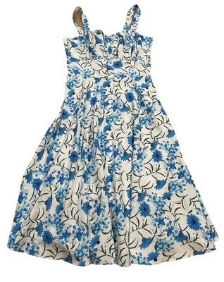 Vestido Belle Poque Vintage Sin Mangas Floral Acanalado Verano Línea A Fluido Talla S Foto 1 de 4