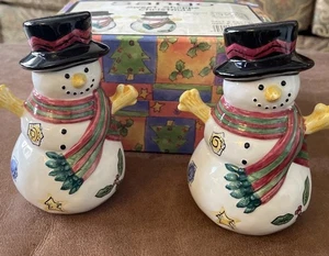 SANGO Sweet Shoppe Weihnachten SCHNEEMÄNNER Salz Pfeffer Set NEU NEU IM KARTON Sue ZIPKIN Xmas - Bild 1 von 6