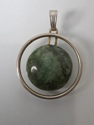 Bel Pendente In Argento 835 Con Bella Pietra, Pendente 2,5Cm - Immagine 1 di 4