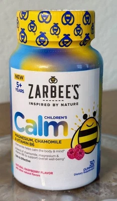 Zarbee's Children's Calm Gummies Raspberry Flavor 30 Ct Emotional Support 9/2026 - Image 1 of 4