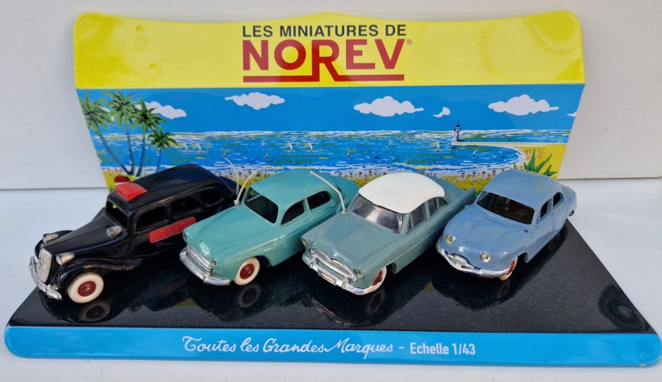 Norev lot traction frégate versailles dyna panhard jouet ancien plastique tôle - Photo 1/4
