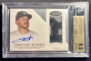 2016 DYNASTY TREVOR STORY RC ROOKIE PATCH AUTO #3/5 BGS 9.5/10 ROCKIES RED SOX - Picture 1 of 2