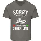 Funny Fishing Fisherman On The Other Line Mens V-Neck Cotton T-Shirt