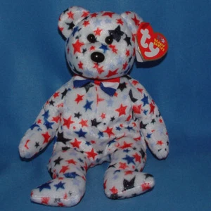 Ty Beanie Baby Rojo Blanco y Azul - MWMT (Oso 2002) Patriótico - Imagen 1 de 1
