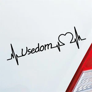 Auto Aufkleber Usedom Herz Puls Insel Island Ostsee Liebe Love 19x5 cm Sticker H - Bild 1 von 24