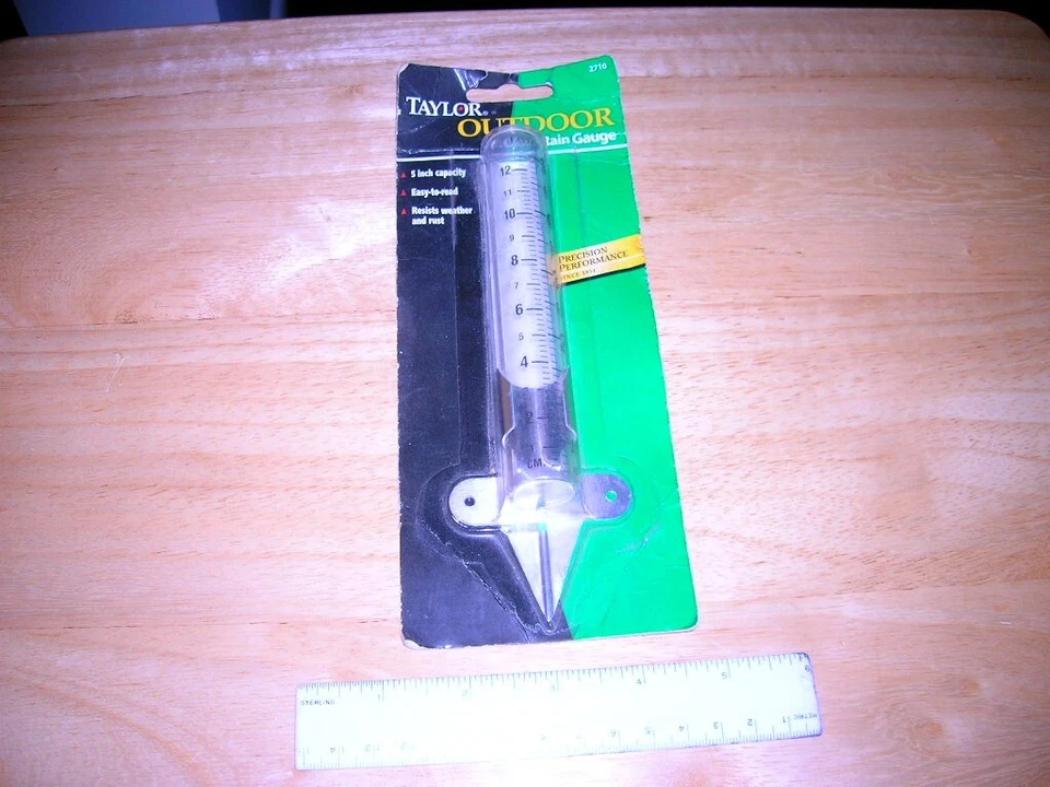 Pluviómetro de vidrio para exteriores Taylor 2710 vintage Foto 1 de 1