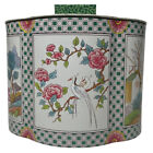 Vintage Barettware Blechbehälter japanischer Stil mit weißen Vögel und Blumen UK