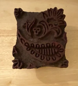 Antique Wood Wallpaper Print Block-Paisley Flower Leaf - Picture 1 of 14