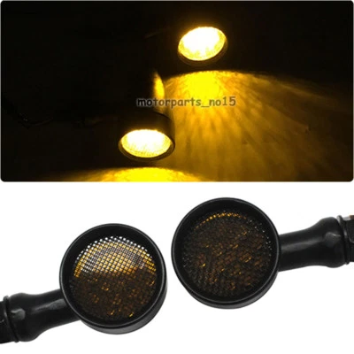 Motorcycle 10mm 12V LED Amber Blinker Lamp Brake Running Turn Signals For Harley - Image 1 of 4