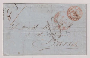 D7699: 1852 Spain, Par St Jean de Luz Stampless Cover - Picture 1 of 2