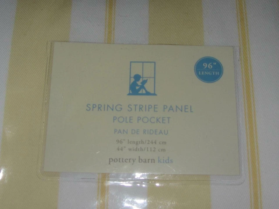 NUEVO Cortina Pottery Barn Spring Stripe 84 o 96 S/2 Amarillo Foto 1 de 1