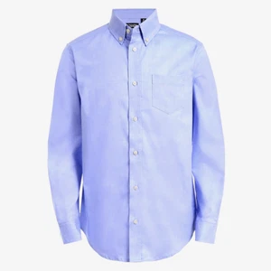 Boys’ Chaps $30 Long Sleeve Stretch Cotton Blend Ox Blue Oxford Shirt NWT - Picture 1 of 5