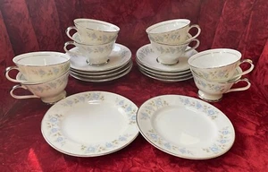 Lennold #1812 Fine China Japan Blue Rose Lot Of 18 Pieces. 8 Cups, 8 Saucers + - Picture 1 of 7