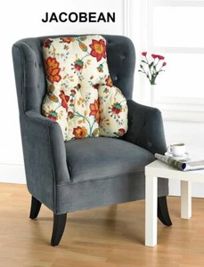 RÜCKEN- & LENDENWIRBELSTÜTZKISSEN - traditionelles jakobinisches Blumendruck - HERGESTELLT IN UK - Bild 1 von 2