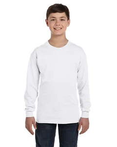 Gildan Youth T-Shirt Long Sleeve Heavy Cotton 5.3 oz XS-XL G540B - Picture 1 of 34