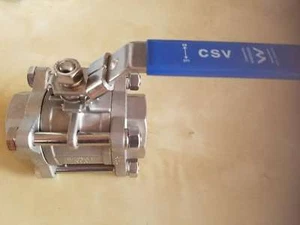SS316 3 Piece Body ball valve BSP Threaded Ends 1 1/2" Watermarked 40mm - Picture 1 of 7