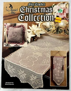Christmas Collection Filet Crochet Patterns Book Snowman Table Runner Place Mat+ - Picture 1 of 2