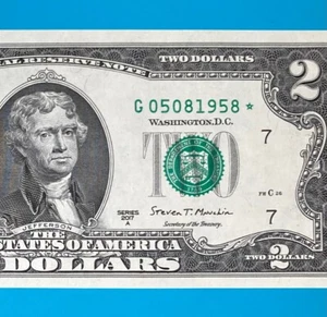 May 8, 1958 / 5 August 1958 (G 05081958 *) BIRTHDAY Note $2 Two Dollar Bill *UNC - Picture 1 of 4