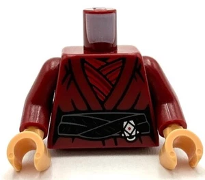 Lego New Dark Red Minifig Torso Female SW Robe over Layered Red Shirt Black Sash - Picture 1 of 1