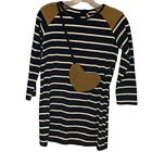 Bella Danna Girls Navy Striped Dress With Patchwork and Matching Purse, Size 10