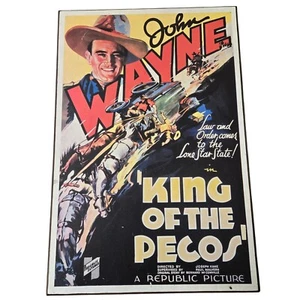 Vintage John Wayne "King Of The Pecos" Movie Wall Decor 1985 Radio Days - Picture 1 of 9
