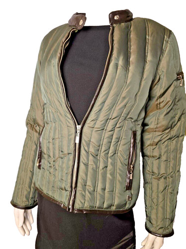 Michael Kors Piumino Piumino Waterfowl Giacca Cappotto Moto Verde Oliva Donna Small S