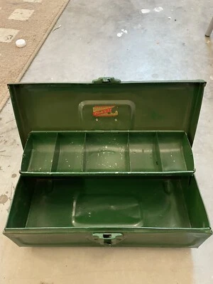 Vintage Master Metal Green Small Tool Box Tackle Box- Buffalo NY - Image 1 of 4