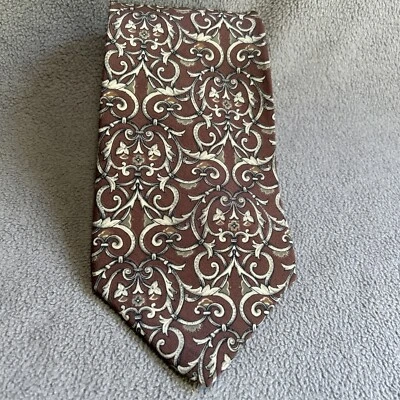 Gap Men’s Silk Necktie Tan Brown Floral Tie - Image 1 of 4