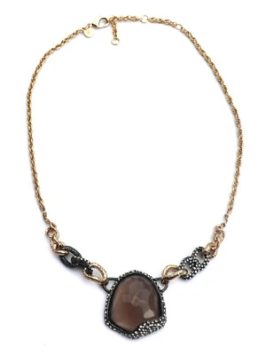 COLLAR COLGANTE DE CUARZO AHUMADO FACETADO ALEXIS BITTAR 20" Foto 1 de 4