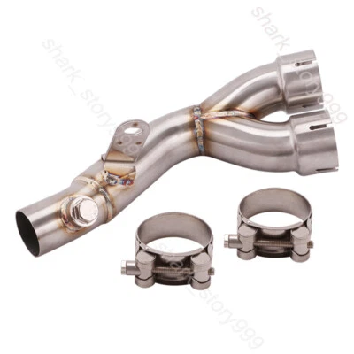 For Yamaha YZF R6 2006-2023 Motorcycle Mid Exhaust Link Pipe Stainless Steel Tip - Image 1 of 4