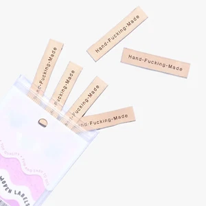 Hand F***ing Made Sew In Woven Tags - New Release Sew - In Labels by KATM - Picture 1 of 5