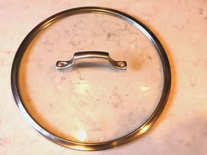 Calphalon Tempered Glass Replacement Lid ONLY 11.5” OD, 10.5” Inside Dim flat B - Picture 1 of 5
