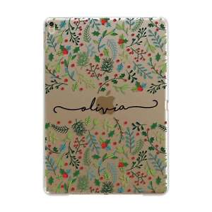 Personalised Winter Floral iPad Case for iPad Pro Air Mini