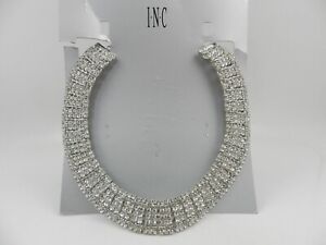 I.N.C. INTERNATIONAL CONCEPTS Silver-Tone Crystal Multi-Row Choker Necklace