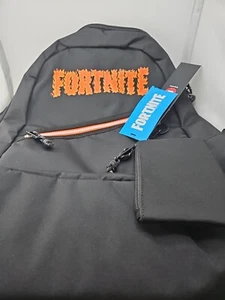 Fortnite Black Backpack Black With Orange Inscription Gold Star Collection NEW - Picture 1 of 4