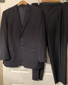 Blazer vintage Lauren Ralph Lauren 100% lana spilla a righe 44R e pantaloni 38RX 29 - Foto 1 di 16