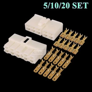 10 Pin/Way 6.3mm Electrical Multi Connector Plug Kit For Car Motorcycle Scooter - Picture 1 of 3