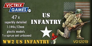Victrix 47 x US Infantry Troops 12mm 1:144 WWII VG12019 1 x Sprue Set Unboxed - Picture 1 of 18