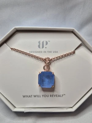 Ожерелье для вечеринки с бомбой «Я наследие» океанский синий кварц на покрытии розовым золотом  - Изображение 1 из 3